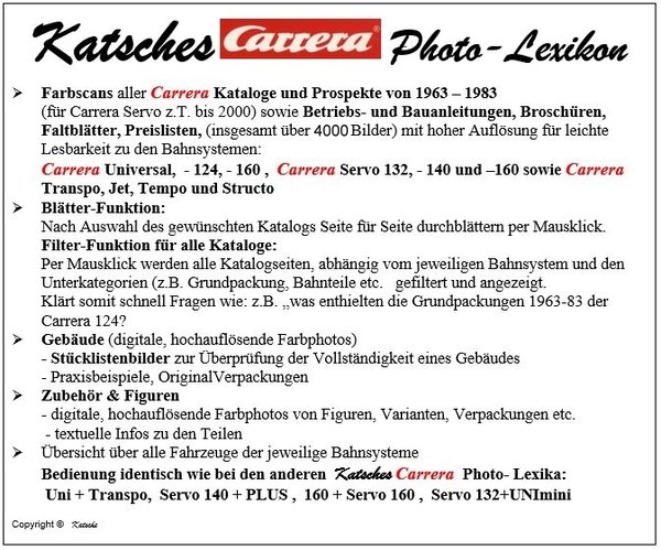 Katsches Carrera Photo-Lexikon "INFO"