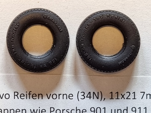 Reifen vorne (34N), 11x21 7mm breit, für alte Porsche 911, Mercedes 350SL, usw